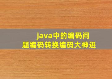 java中的编码问题。编码转换,编码大神进。