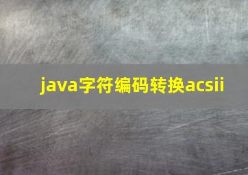 java字符编码转换acsii