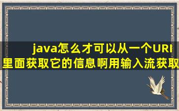 java怎么才可以从一个URI里面获取它的信息啊,用输入流获取