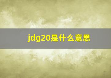 jdg20是什么意思