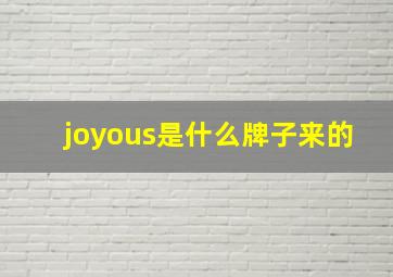 joyous是什么牌子来的