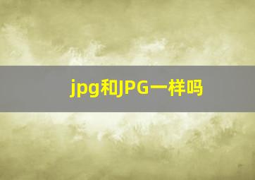 jpg和JPG一样吗