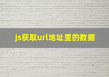 js获取url地址里的数据