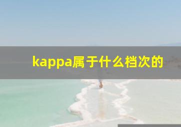 kappa属于什么档次的