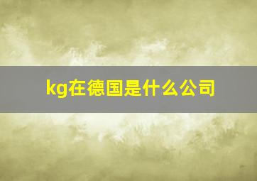 kg在德国是什么公司