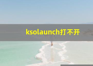 ksolaunch打不开