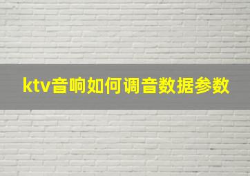 ktv音响如何调音数据参数