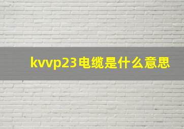 kvvp23电缆是什么意思