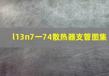 l13n7一74散热器支管图集