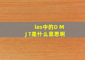 les中的D、 M、 J、 T是什么意思啊 