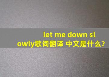 let me down slowly歌词翻译 中文是什么?