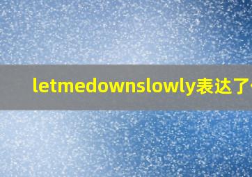 letmedownslowly表达了什么