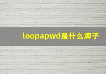 loopapwd是什么牌子(