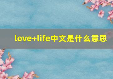 love+life中文是什么意思