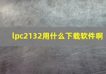 lpc2132用什么下载软件啊