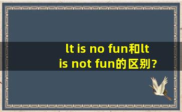 lt is no fun和lt is not fun的区别?