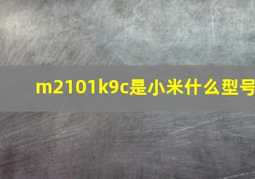 m2101k9c是小米什么型号