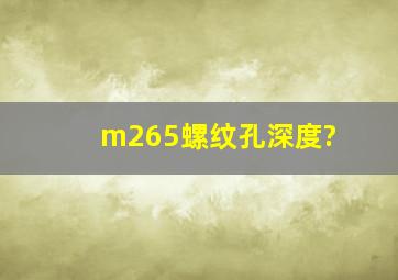 m265螺纹孔深度?