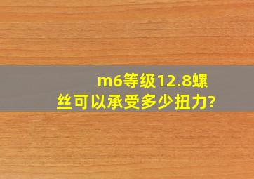 m6等级12.8螺丝可以承受多少扭力?