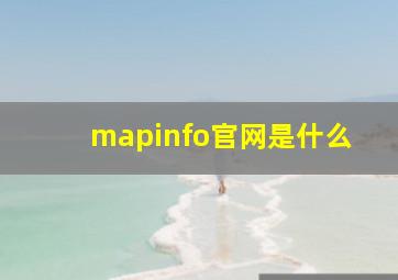 mapinfo官网是什么