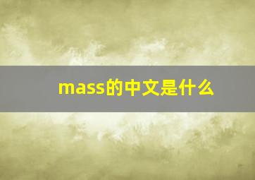 mass的中文是什么