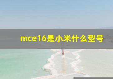 mce16是小米什么型号
