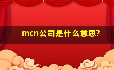 mcn公司是什么意思?