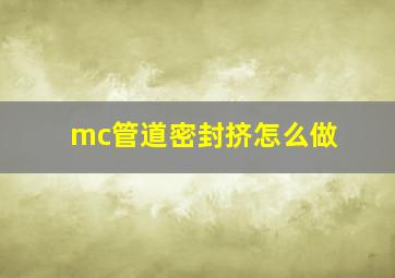 mc管道密封挤怎么做