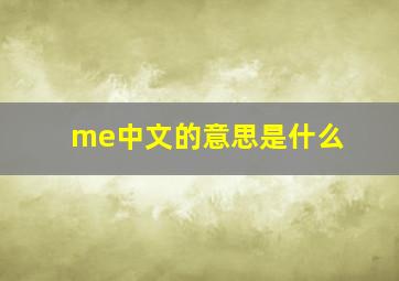 me中文的意思是什么