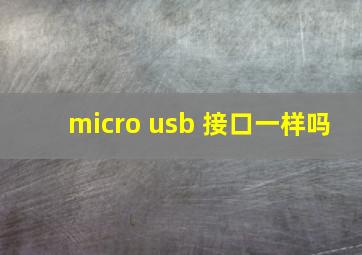 micro usb 接口一样吗