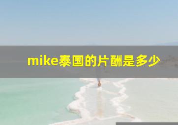 mike泰国的片酬是多少