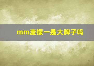 mm麦檬一是大牌子吗