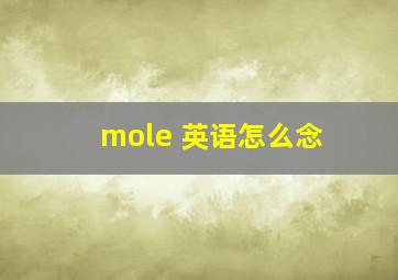 mole 英语怎么念