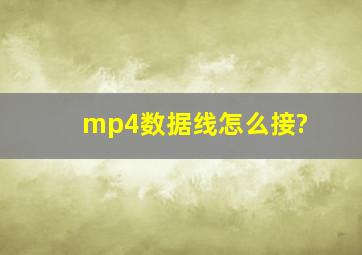 mp4数据线怎么接?