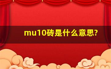 mu10砖是什么意思?