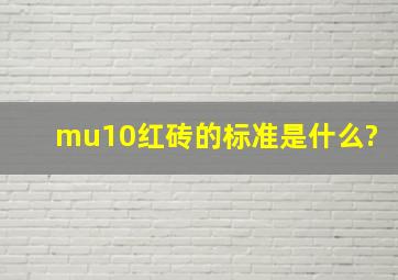 mu10红砖的标准,是什么?