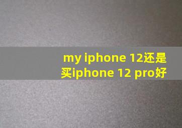 my iphone 12还是买iphone 12 pro好