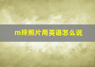 m玲照片用英语怎么说