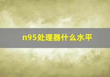 n95处理器什么水平