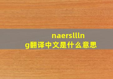 naerslllng翻译中文是什么意思