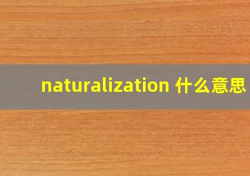 naturalization 什么意思