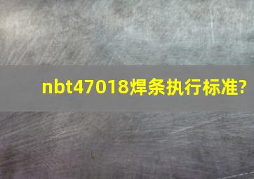 nbt47018焊条执行标准?