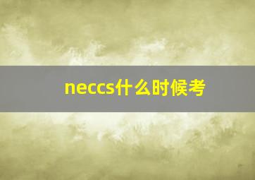 neccs什么时候考