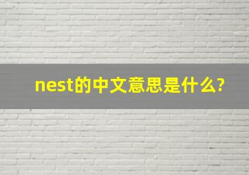 nest的中文意思是什么?