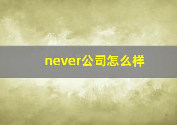 never公司怎么样