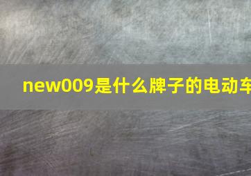 new009是什么牌子的电动车