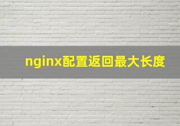 nginx配置返回最大长度