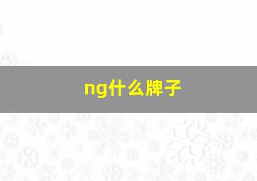 ng什么牌子