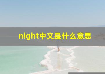 night中文是什么意思