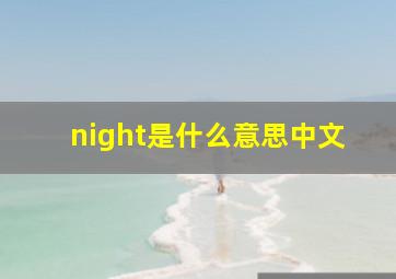 night是什么意思中文
